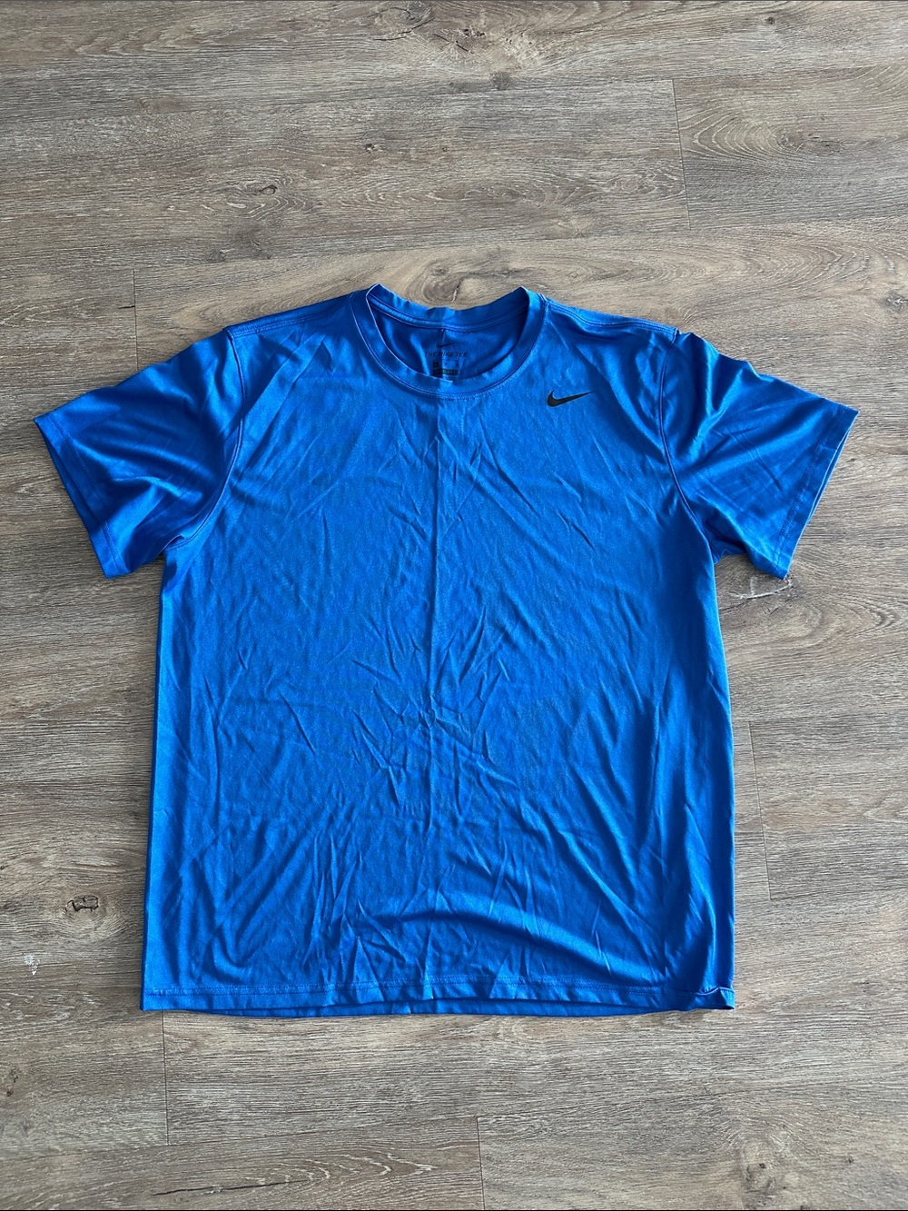 Nike Blue Short Sleeve Athletic “The Nike Tee” DriFit with Black Swoosh